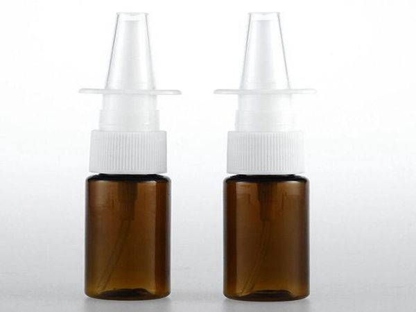 Bouteille vide en PET de 15ml, livraison gratuite, bouteilles de pulvérisation nasale en plastique, pompe de pulvérisation, brume nasale, bouteilles rechargeables pour usage médical