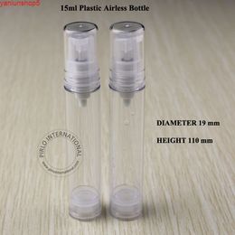 15 ml PS Airless Cream Lotion Pump Spray Fles Containers Split Charging Flessen Cosmtic Packaging Skin Milk Jars 100pcs / Lotgood Aantal