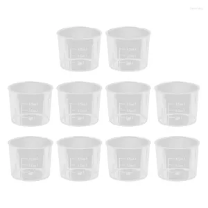 Gobelets à mesurer en plastique transparent gradué, réutilisables de 15ml, bécher pour peinture, résine époxy, laboratoire de cuisine d'art, 10 pièces