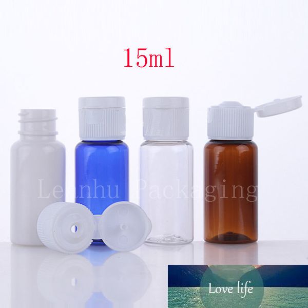 15 ml petit échantillon vide bouteilles en plastique bouchon à vis 15cc voyage affichage flacon Lotion huile essentielle bouteille conteneurs 100 pc/lot
