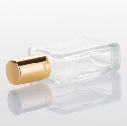Botella de bola de acero portátil cuadrada de 15 ml, rollo recargable en botellas de vidrio para aceite esencial SN5355 12 LL