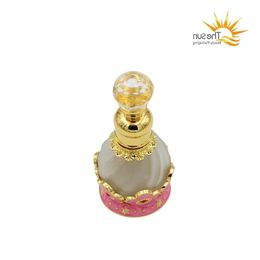 Bouteille de parfum en métal Vintage de 15ml, bouteilles en verre rechargeables vides, cadeau artisanal fait à la main, récipient d'huile essentielle Uackv