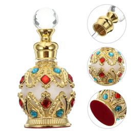 Bouteille de parfum en verre de cristal vide rechargeable Vintage de 15ml, décoration de maison faite à la main, cadeau de vacances pour dame bb0209