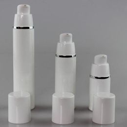 Botella de loción con bomba de vacío sin aire blanca de 15 ml con tapa blanca envío rápido Keeqo