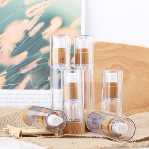 15 ml30 ml50 ml natuurlijke bamboe als luchtloze fles cosmetica transparante pompkop reizen met cosmetische tonerlotion flessen