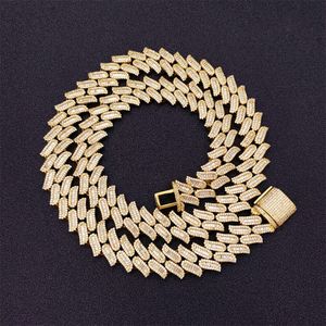 15 mm 16 mm 18 mm 20 mm armband 925 Sterling zilveren diamant goud aangepaste mannen sieraden kettingen Moissanite Cuban Link Chain