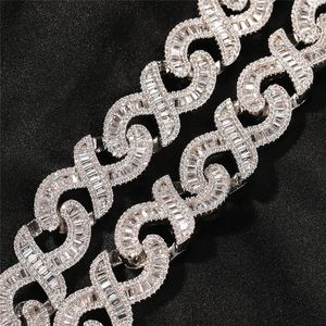 15mm 18-24 pouces Plaqué Or T CZ Liens Chaîne Collier De Mode Rock Bijoux Pour Hommes Femmes Beau Cadeau