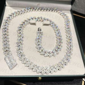 15 mm 18 mm handinstelling hiphop sieraden op maat gemaakte vvs moissanite diamant cuban link chain