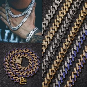 15mm 6 couleurs collier de chaîne à maillons cubains pour hommes personnalisé or argent Hip Hop Bling diamant Miami rappeur Bijoux chaînes pour hommes Men249g