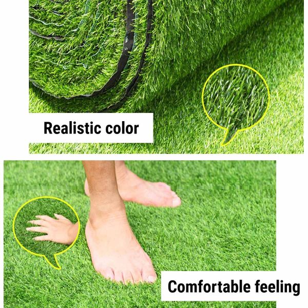 15 mm Artificial Lawn Grass Green Turf Carpets Garden Ornement DIY Craft Artificial Fake Grass Mat pour la décoration de la fête de mariage