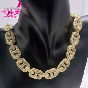 15 mm Sier ketting Hiphop Ronde Wit Moissanite Iced Out Cuban Link Chain Men Gifts