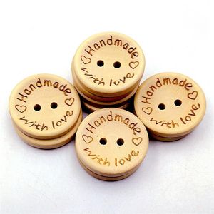 15mm boutons en bois 2 trous rond coeur d'amour pour la main boîte-cadeau Scrapbook artisanat fête décoration bricolage faveur couture accessoires308z