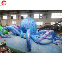 15 mW (50 pieds) avec ventilateur, activités de plein air, tente gonflable géante populaire en forme de dôme de poulpe, tentacules d'extérieur pour décoration de scène de concert DJ