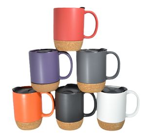 15 oz matte keramische koffiemok met kurk bodem aanpassen logo keramische melkbeker thee thee Cup Drink Tumbler Ups