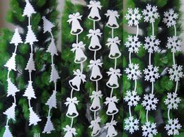 15 stks 0.6 meter 3D Sneeuwvlok / Bell / Boom Hanger Drop Ornamenten Strap Garland Kerstboom Vakantie Locatie Decoratie