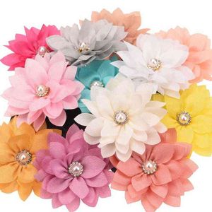 15 pièces 2.2 pouces cheveux fleur perle Center fleurs pointues accessoires de cheveux pour fille accessoire de mode pas de pince à cheveux pour bandeau AA220323
