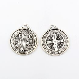 15 Uds aleación Tudomro St Benedict medallas dijes colgantes para fabricación de joyería DIY artesanía hecha a mano A-484