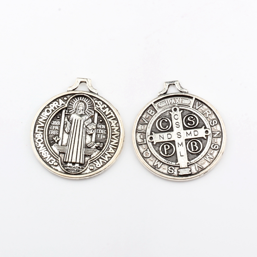 15 peças liga tudomro medalhas de São Bento pingentes para fazer joias artesanato feito à mão A-484