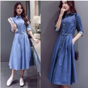 15pcs automne nouvelle mode femme robe en jean décontracté robes t-shirts à manches longues en vrac plus taille livraison gratuite