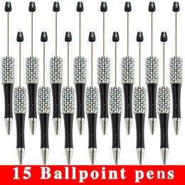 15pcs Black Diamond perle stylo en gros créativité DIY Autocollant fait à la main
