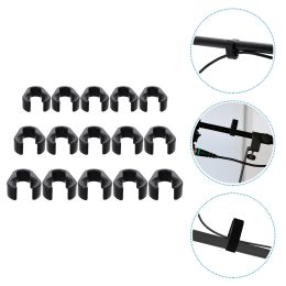 15pcs Organizador de micrófono de cable Accesorios CLAMPCLIPLIGER ALMACENAMIENTO ALMACENAMIENTO CLAMPS CASA DE MICROPHONE CORTE CARDE CLIPS NEGROS STUDIO