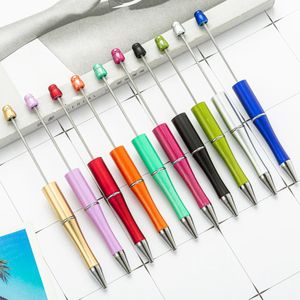 15 pièces créatif bricolage stylo à bille rotatif en plastique stylo à bille fournitures de bureau perles stylos à perles enfants fête de mariage écriture 231225