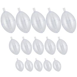 15 pcs pêche Slip Bobbers indicateur de frappe PVC plastique clair flotteur Slip Cast Spin Surface flotteur ovale bulle flotteur Transparent 240112