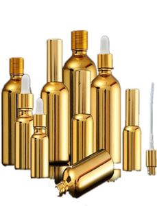 15 pièces bouteilles d'huile essentielle en verre doré flacon cosmétique sérum emballage Lotion pompe atomiseur flacon pulvérisateur flacon compte-gouttes 52030 ML 201161415