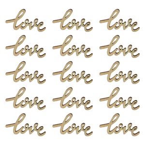 15pcs Happy Birthday tranches pendentif cadeau amour familial en bois lettre de mariage décor en bois ornements arts