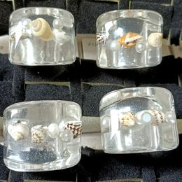 15 stks enorme zeeschelp in zijring hars fashon ring retro vintage sieraden groothandel