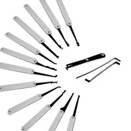 Juego de ganzúas de herramientas manuales de cerrajero de 15 piezas para herramientas de práctica para principiantes