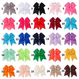 15pcs/lot 8" grote cheer haarelastiekjes paardenstaart houder elastische band/krokodil haar clip handgemaakt voor cheerleading tienermeisjes college sport