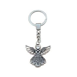 15 pièces lots alliage porte-clés ange charmes pendentifs porte-clés voyage Protection bricolage accessoires 38 8x42 5mm A-453f278E