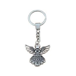 15 pièces lots alliage porte-clés ange charmes pendentifs porte-clés voyage Protection bricolage accessoires 38 8x42 5mm A-453f176K