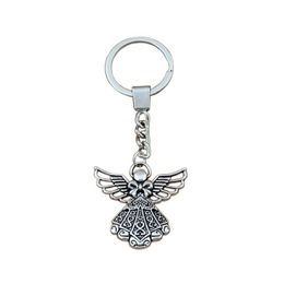 15 pièces lots alliage porte-clés ange charmes pendentifs porte-clés voyage Protection bricolage accessoires 38 8x42 5mm A-453f1979