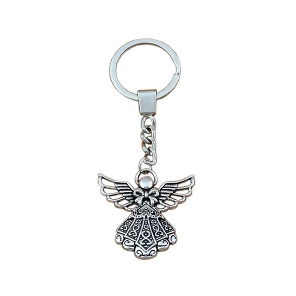 15 Unids / lote Llavero de Aleación Angel Charms Colgantes Llavero Protección de Viaje Accesorios de BRICOLAJE 38 8x42 5mm A-453f296l