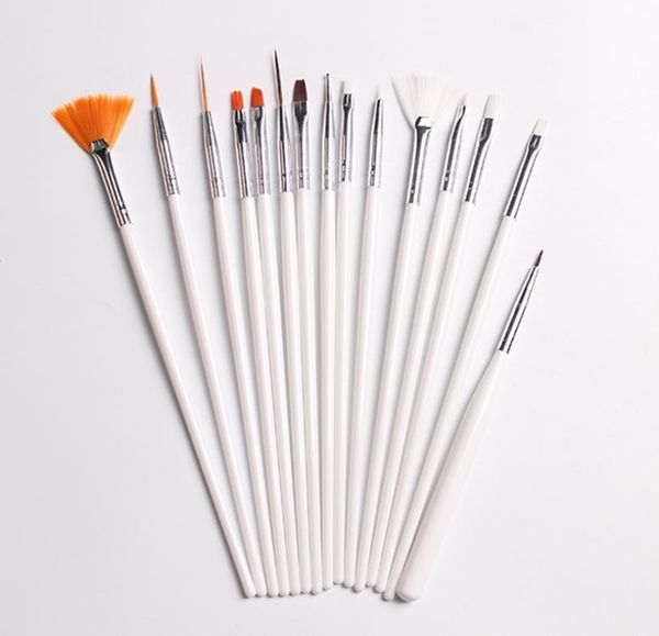 15pcs Makeup Brushes Professional Gel Pente Peinture Flower Art Art Pauts Dotting Drawing Tool for Natural False 3D Beauty Make Up8406450