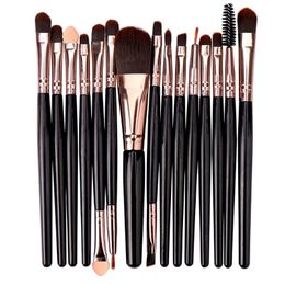 15 -stm make -upborstels set professionele plastic handgreep zachte synthetisch haarpoeder foundation oogschaduwmake -up borstels cosmeticssoft synthetische haar make -upborstels