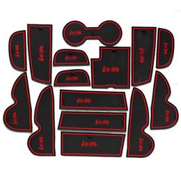 15 stks Antislip Rubber Interieur Autodeur Armsteun Opslag Panel Mat Bekerhouder Slot Pad Cover Sticker voor Hyundai IX35 2013-2015174H