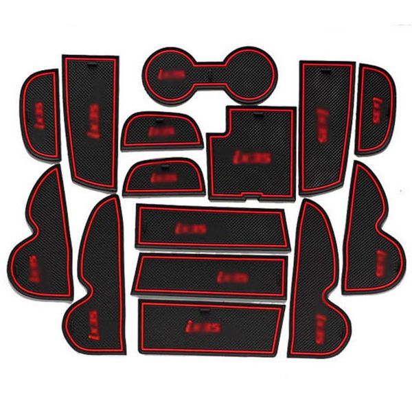 15pcs Panneau de voiture intérieure non glissée Article de rangement Panneau de rangement Panne de rangement Hauteur de tampon à fente Sticker pour Hyundai IX35 2013-2015174H