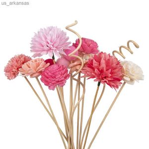 15 UNIDS Serie Rosa Flor Varillas de ratán Fragancias sin fuego Reed Difusor Stick Diy Adornos Decoración para el hogar L230523