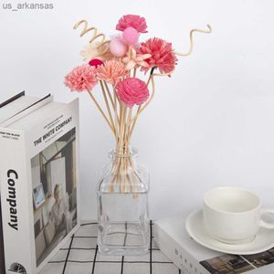 15 pièces rose série fleur rotin bâtons parfums sans feu roseau diffuseur bâton bricolage ornements décor à la maison