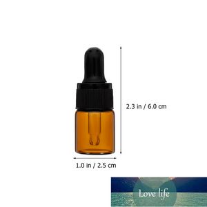 15pcs flacons compte-gouttes rechargeables bouteilles d'huile essentielle flacons de parfum en verre (marron)
