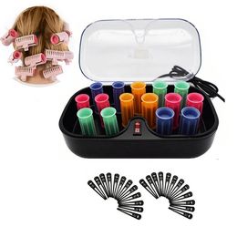 15 stks Rollers Set Keramische Haarkrulspelden Haar Sticks Tubewith Handschoenen Clips Voor Droog Nat Lang Kort Haar Krullend 240117