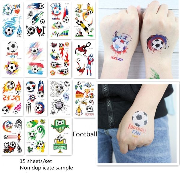 15pcs / ensemble Belle génie véhicule transfert d'eau imperméable Tatouage temporaire autocollants pour enfants garçon garçon cadeau faux tatouages