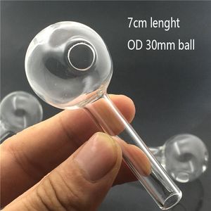 15 pcs Petit Mini Pyrex Verre Brûleur À Huile Tuyau 7 cm Longueur OD30mm Boule Portable Pipes À Fumer Tobcco Herbe Verre Huile Ongles Eau Pipes À Main Cigarette Cigare Cuillère Tuyau