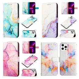15ProMAX Plating Marble Grain Leather Wallet Cases voor Iphone 15 Plus 14 13 Pro MAX 12 11 X XR XS 8 7 6 Rock Stone Granite Quartz Gilded Splicing Holder Card Slot Book Pouch