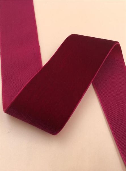 15quot 38CM 38mm couleur bordeaux vin ruban de velours simple Face rubans de velours sangle accessoires de bricolage 12yards2577173