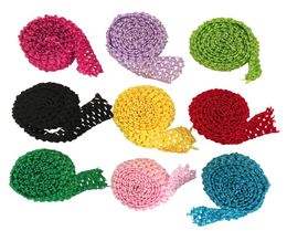 15quot Crochet Bandeau Ruban Garniture Rouleau par Mètres Tutu Jupe Ceinture Crochet Bandes pour Bébé Fille Élastique Fleur Bandeaux Bo3630907
