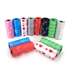 15Roll Hond Kak Zakken Dispenser Collector Vuilniszak Puppy Kat Poepschepje Zak Kleine Rollen Outdoor Schoon Huisdieren benodigdheden